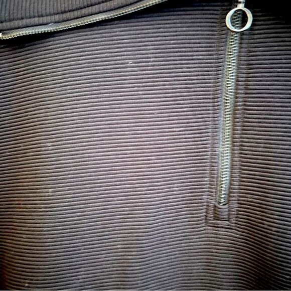 STYLUS 3X NWT🏷 Quarter-zip Black collared sweatshirt soft ribbed texture - Picture 11 of 11